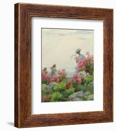 Among the Wild Azaleas-Charles Courtney Curran-Framed Premium Giclee Print