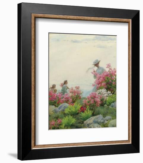 Among the Wild Azaleas-Charles Courtney Curran-Framed Premium Giclee Print