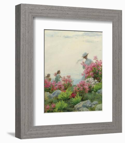 Among the Wild Azaleas-Charles Courtney Curran-Framed Premium Giclee Print