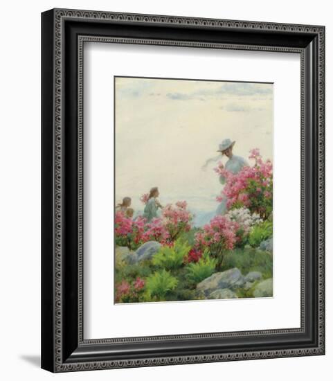 Among the Wild Azaleas-Charles Courtney Curran-Framed Premium Giclee Print