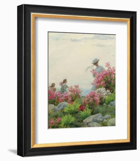 Among the Wild Azaleas-Charles Courtney Curran-Framed Premium Giclee Print