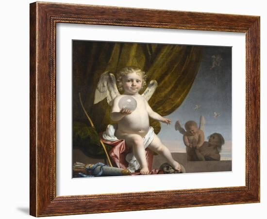 Amor Holding a Glass Orb, 1650-1660-Caesar Boëtius van Everdingen-Framed Giclee Print