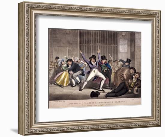 Amorous, Clamorous, Uproarious and Glorious, All Coming from a Public Dinner, C1820-George Hunt-Framed Giclee Print