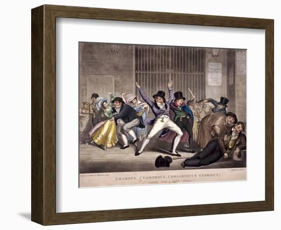 Amorous, Clamorous, Uproarious and Glorious, All Coming from a Public Dinner, C1820-George Hunt-Framed Giclee Print