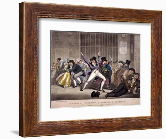 Amorous, Clamorous, Uproarious and Glorious, All Coming from a Public Dinner, C1820-George Hunt-Framed Giclee Print