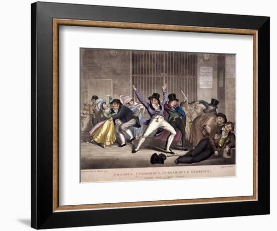 Amorous, Clamorous, Uproarious and Glorious, All Coming from a Public Dinner, C1820-George Hunt-Framed Giclee Print