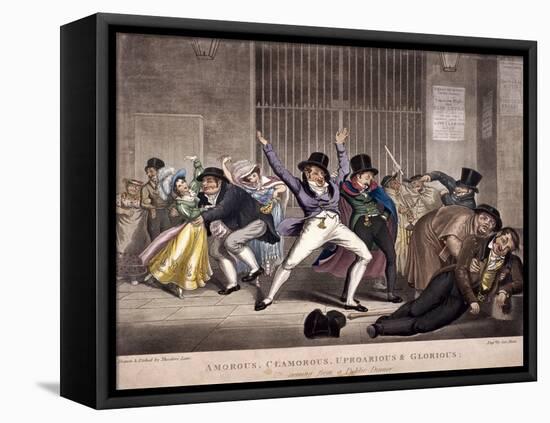 Amorous, Clamorous, Uproarious and Glorious, All Coming from a Public Dinner, C1820-George Hunt-Framed Premier Image Canvas