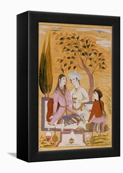 Amorous Couple and a Servant, 1696-Mu'in Musavvir-Framed Premier Image Canvas