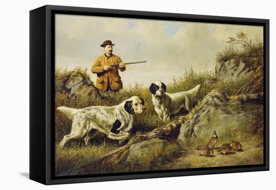 Amos F. Adams Shooting over Gus Bondher and Son, Count Bondher, 1887-Arthur Fitzwilliam Tait-Framed Premier Image Canvas