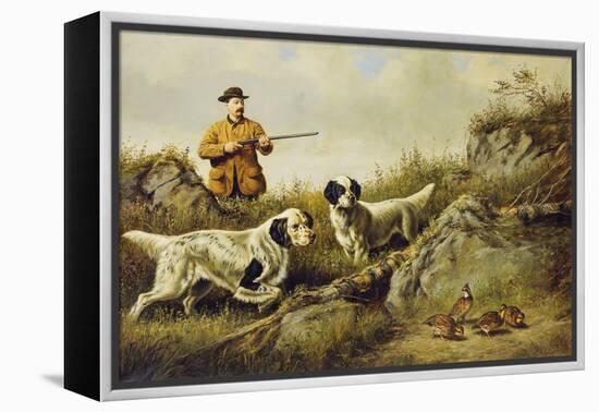 Amos F. Adams Shooting over Gus Bondher and Son, Count Bondher, 1887-Arthur Fitzwilliam Tait-Framed Premier Image Canvas