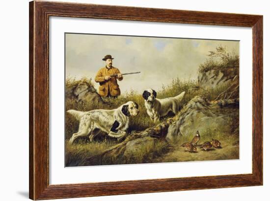 Amos F. Adams Shooting over Gus Bondher and Son, Count Bondher, 1887-Arthur Fitzwilliam Tait-Framed Giclee Print