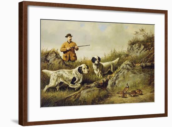 Amos F. Adams Shooting over Gus Bondher and Son, Count Bondher, 1887-Arthur Fitzwilliam Tait-Framed Giclee Print