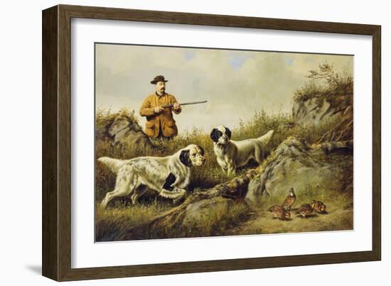 Amos F. Adams Shooting over Gus Bondher and Son, Count Bondher, 1887-Arthur Fitzwilliam Tait-Framed Giclee Print