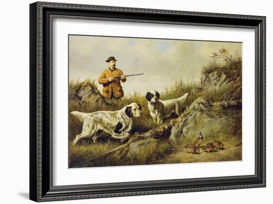 Amos F. Adams Shooting over Gus Bondher and Son, Count Bondher, 1887-Arthur Fitzwilliam Tait-Framed Giclee Print