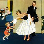 "Brushing Their Teeth" Saturday Evening Post Cover, January 29, 1955-Amos Sewell-Framed Giclee Print