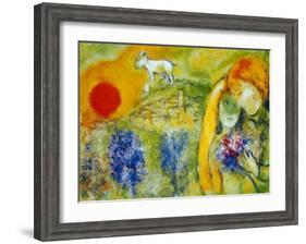 Amoureux de Vence-Marc Chagall-Framed Art Print