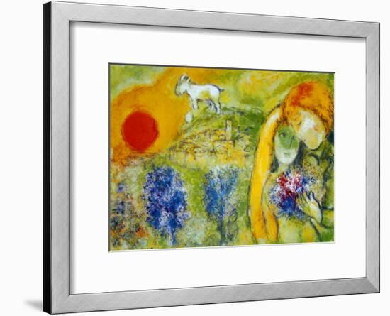 Amoureux de Vence-Marc Chagall-Framed Art Print