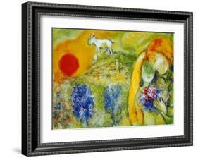Amoureux de Vence-Marc Chagall-Framed Art Print
