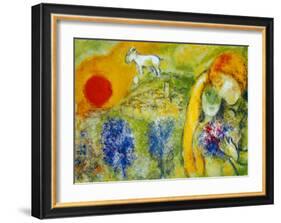 Amoureux de Vence-Marc Chagall-Framed Art Print