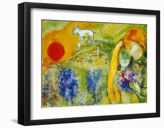 Amoureux de Vence-Marc Chagall-Framed Art Print