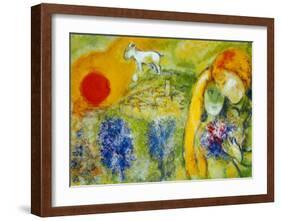 Amoureux de Vence-Marc Chagall-Framed Art Print