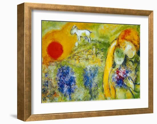 Amoureux de Vence-Marc Chagall-Framed Art Print