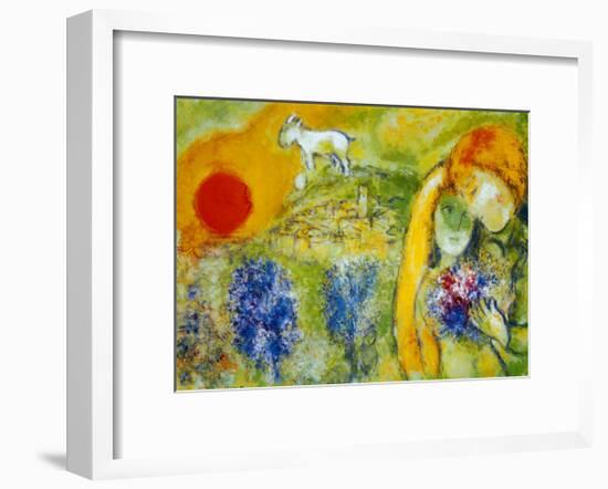 Amoureux de Vence-Marc Chagall-Framed Art Print