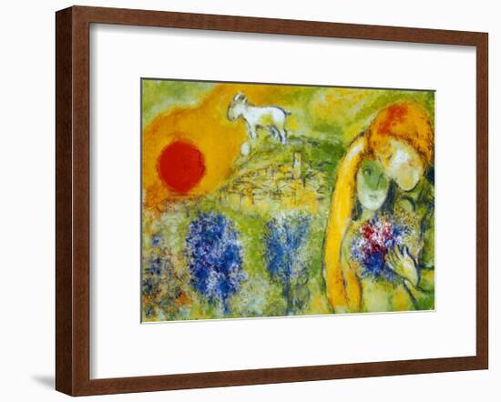 Amoureux de Vence-Marc Chagall-Framed Art Print