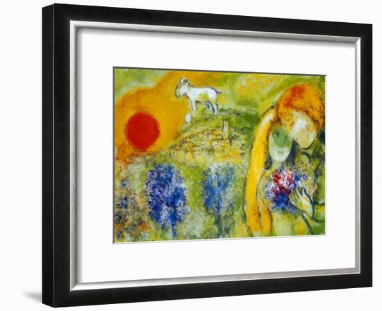 Amoureux de Vence-Marc Chagall-Framed Art Print