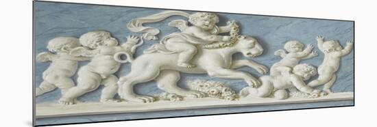 Amours et attributs avec une lionne au centre-Piat Joseph Sauvage-Mounted Giclee Print