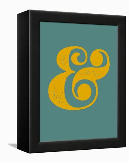 Ampersand Blue and Yellow-NaxArt-Framed Stretched Canvas