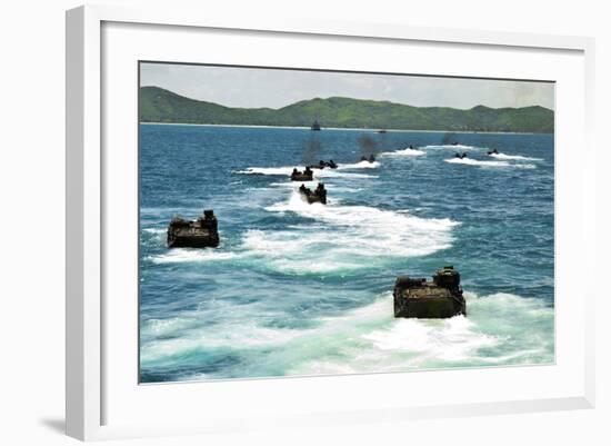 Amphibious Assault Vehicles Approach Hat Yao Beach, Thailand-null-Framed Photographic Print