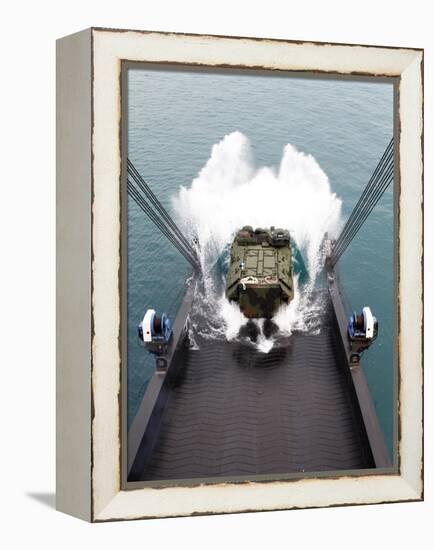 Amphibious Assault Vehicles Disembark from USNS 1st LT Jack Lummus-Stocktrek Images-Framed Premier Image Canvas