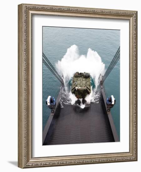 Amphibious Assault Vehicles Disembark from USNS 1st LT Jack Lummus-Stocktrek Images-Framed Photographic Print