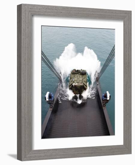 Amphibious Assault Vehicles Disembark from USNS 1st LT Jack Lummus-Stocktrek Images-Framed Photographic Print