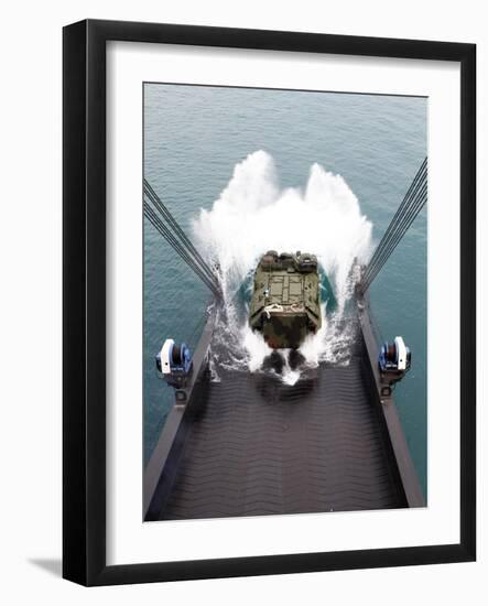 Amphibious Assault Vehicles Disembark from USNS 1st LT Jack Lummus-Stocktrek Images-Framed Photographic Print