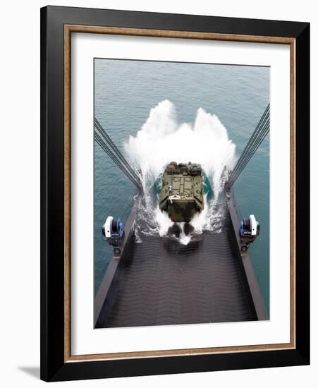 Amphibious Assault Vehicles Disembark from USNS 1st LT Jack Lummus-Stocktrek Images-Framed Photographic Print