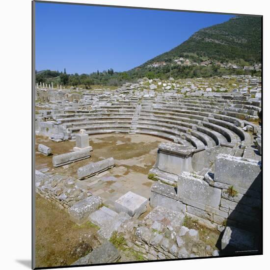 Amphitheatre at Sanctuary of Zeus, Mavromati Ithomi, Peloponese, Greece, Europe-Tony Gervis-Mounted Photographic Print