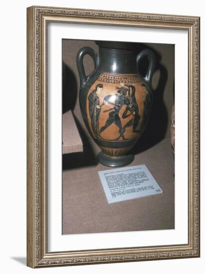 Amphora, Theseus and the Minotaur, 6th century BC-Unknown-Framed Giclee Print