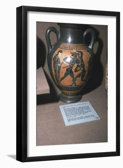 Amphora, Theseus and the Minotaur, 6th century BC-Unknown-Framed Giclee Print