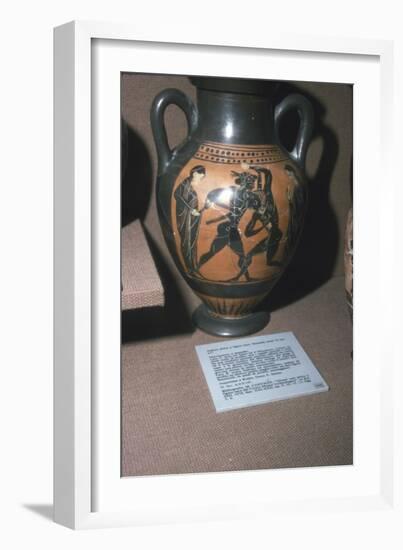 Amphora, Theseus and the Minotaur, 6th century BC-Unknown-Framed Giclee Print