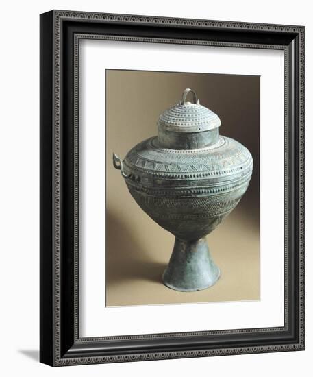 Amphora with Bronze Cover Decorated with Embossed Geometric Shapes, from Tomb C, Cavalupo in Vulci-null-Framed Giclee Print