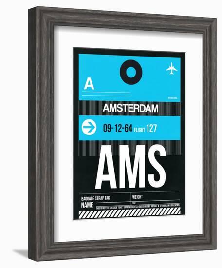 AMS Amsterdam Luggage Tag 1-NaxArt-Framed Art Print