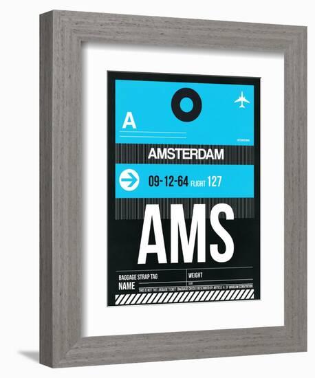 AMS Amsterdam Luggage Tag 1-NaxArt-Framed Art Print