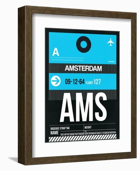 AMS Amsterdam Luggage Tag 1-NaxArt-Framed Art Print