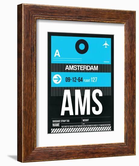 AMS Amsterdam Luggage Tag 1-NaxArt-Framed Art Print