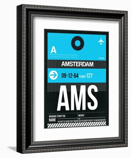 AMS Amsterdam Luggage Tag 1-NaxArt-Framed Art Print