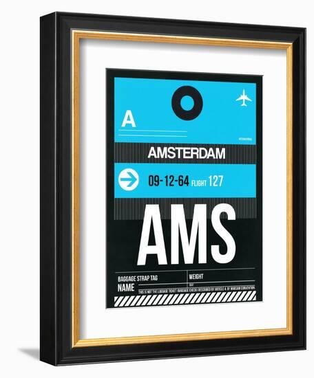 AMS Amsterdam Luggage Tag 1-NaxArt-Framed Art Print