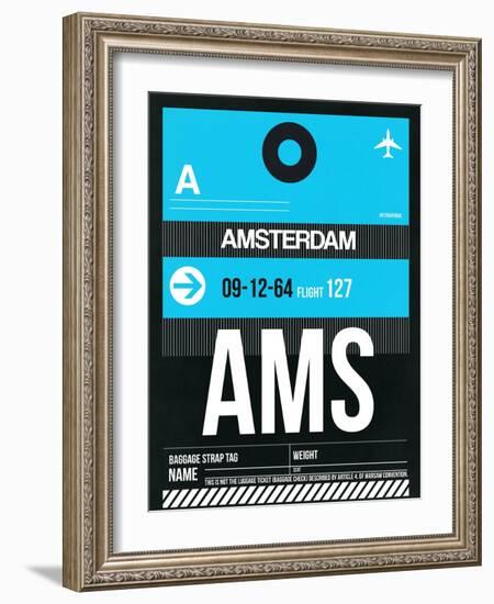 AMS Amsterdam Luggage Tag 1-NaxArt-Framed Art Print