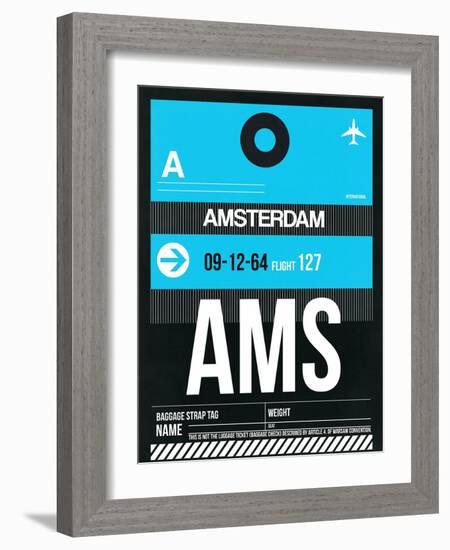 AMS Amsterdam Luggage Tag 1-NaxArt-Framed Art Print